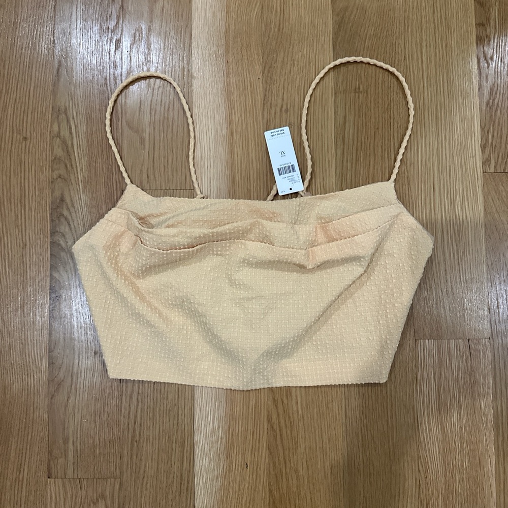 ANTHROPOLOGIE SUNDAY IN BROOKLYN Pale Orange Crop Top - Brand New with Tag Sz XL